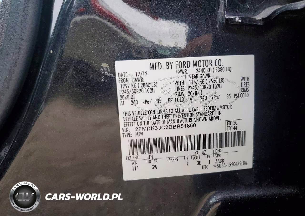 2013 Ford Edge VIN:2FMDK3JC2DBB51850 - 13