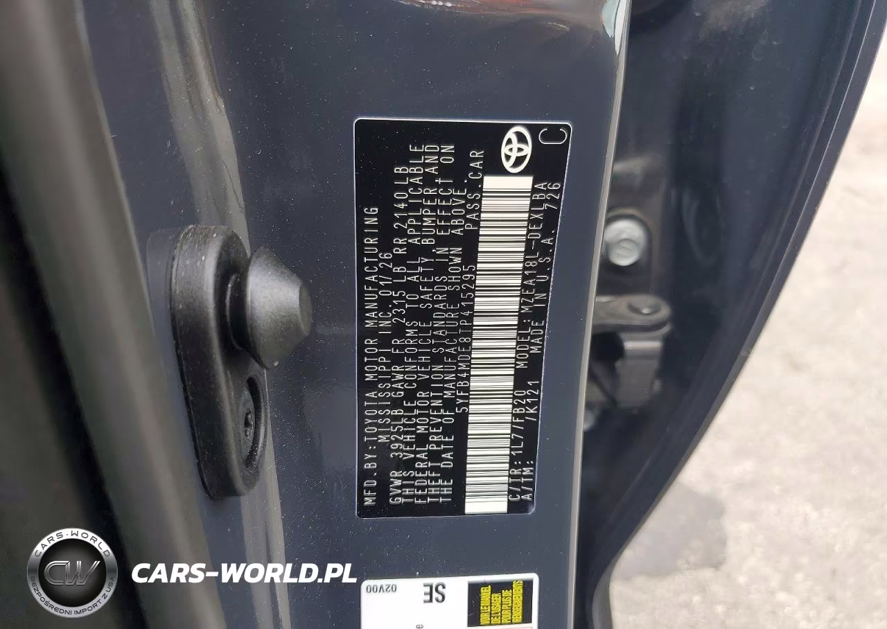 2026 Toyota Corolla Le VIN:5YFB4MDE8TP415295 - 12