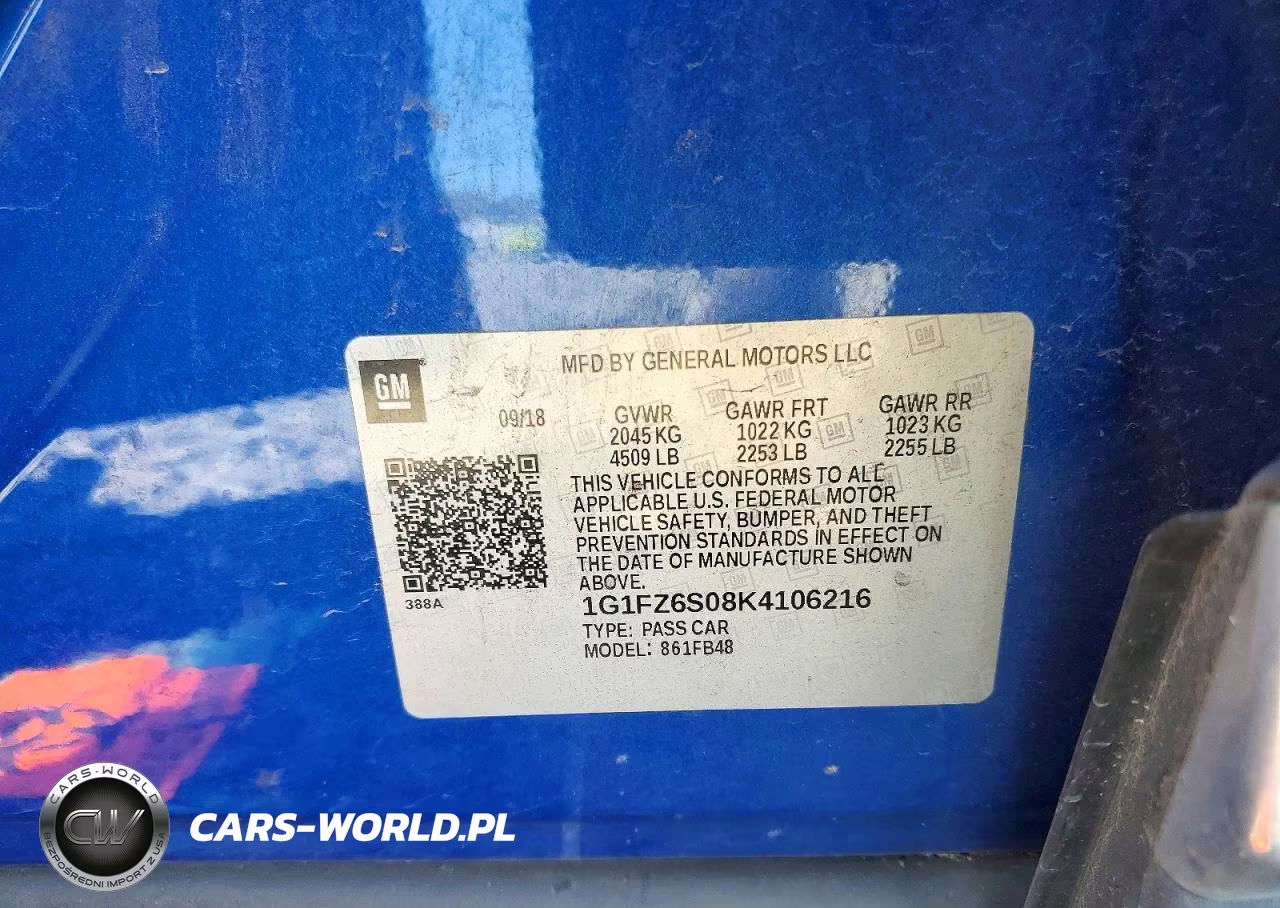 2019 Chevrolet Bolt Ev Premier VIN:1G1FZ6S08K4106216 - 12