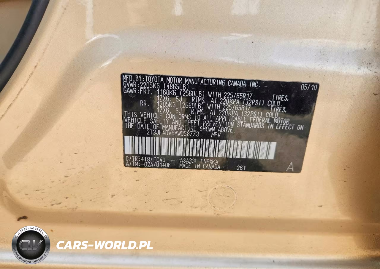 2010 Toyota Rav4 Base VIN:2T3JF4DV6AW058773 - 12