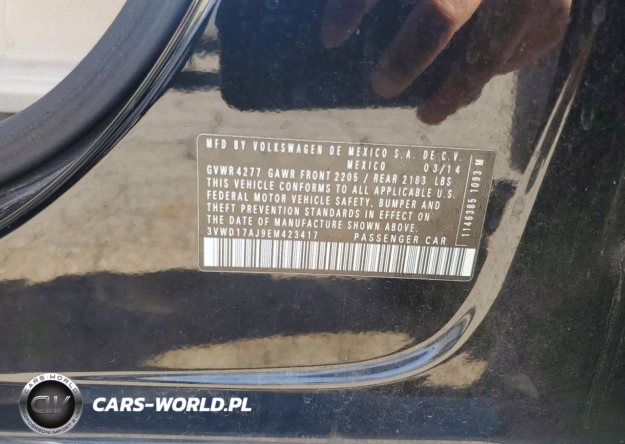 2014 Volkswagen Jetta Se VIN:3VWD17AJ9EM423417 - 12