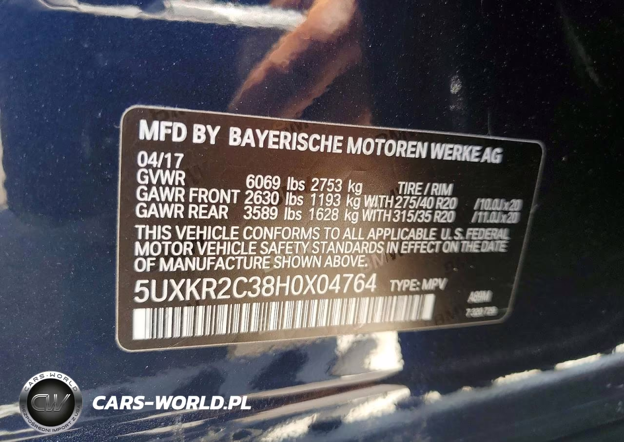 2017 BMW X5 Sdrive35I VIN:5UXKR2C38H0X04764 - 13
