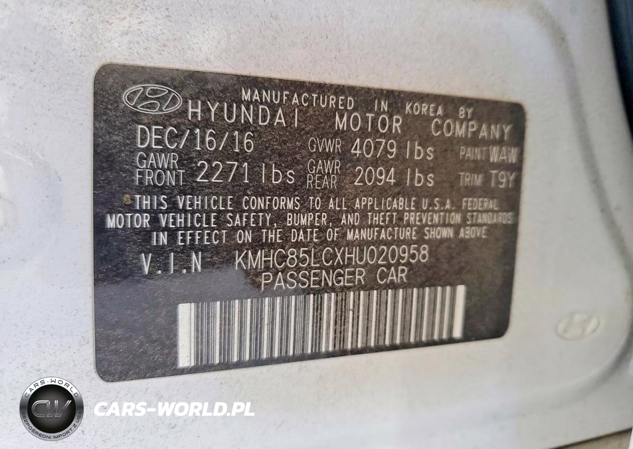 2017 Hyundai Ioniq Limited VIN:KMHC85LCXHU020958 - 12