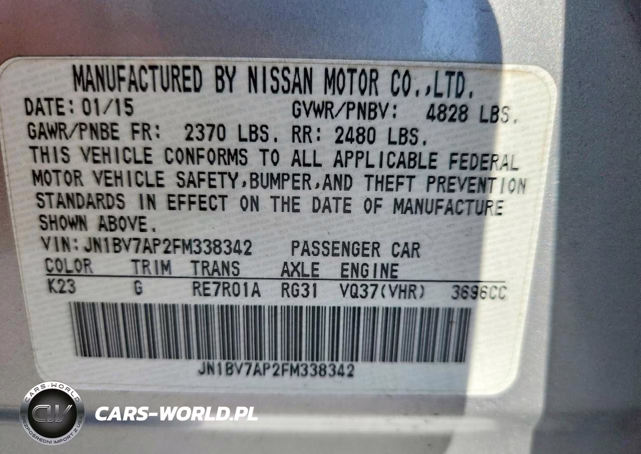 2015 Infiniti Q50 Premium VIN:JN1BV7AP2FM338342 - 12