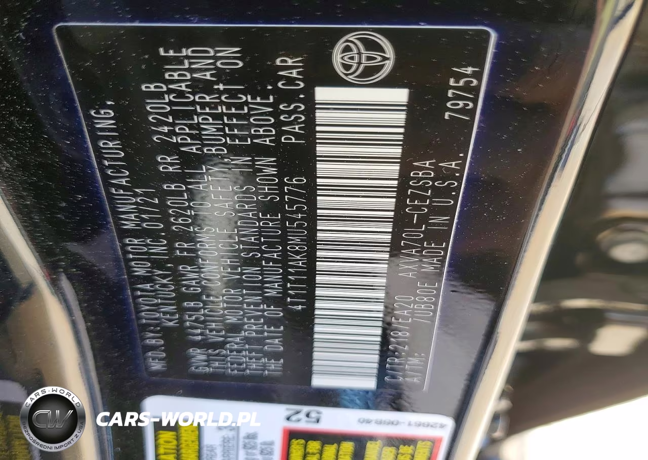 2021 Toyota Camry Se VIN:4T1T11AK8MU545776 - 13