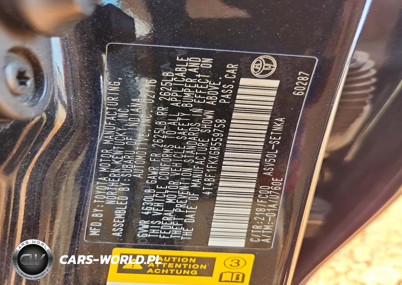 2016 Toyota Camry Le VIN:4T4BF1FKXGR559758 - 12