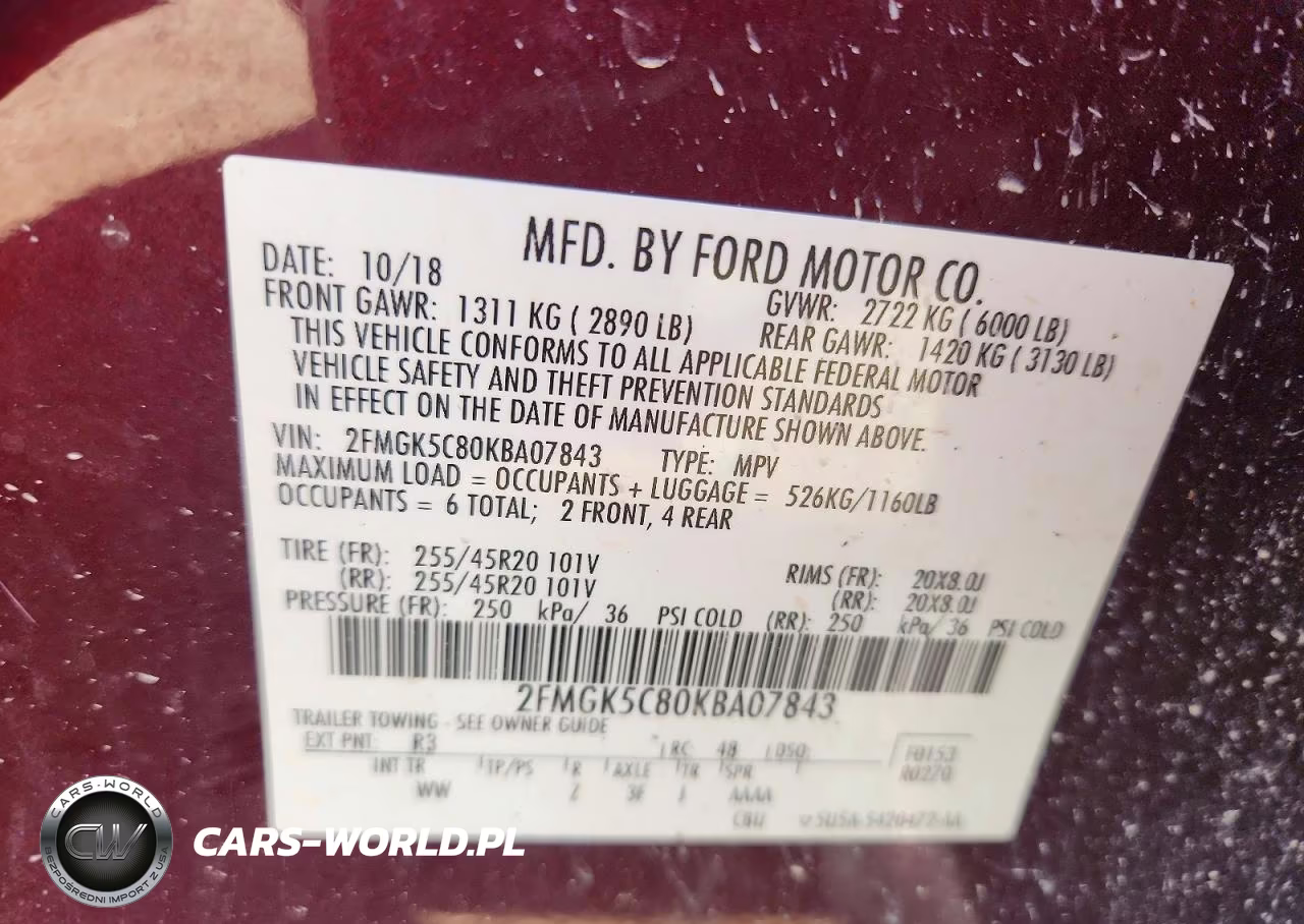 2019 Ford Flex Sel VIN:2FMGK5C80KBA07843 - 14