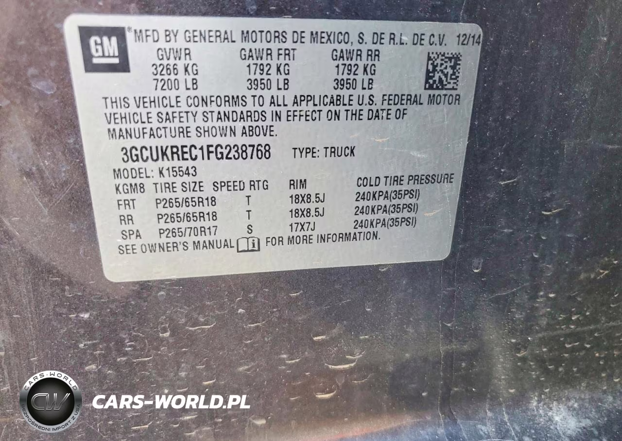 2015 Chevrolet Silverado K1500 Lt VIN:3GCUKREC1FG238768 - 12