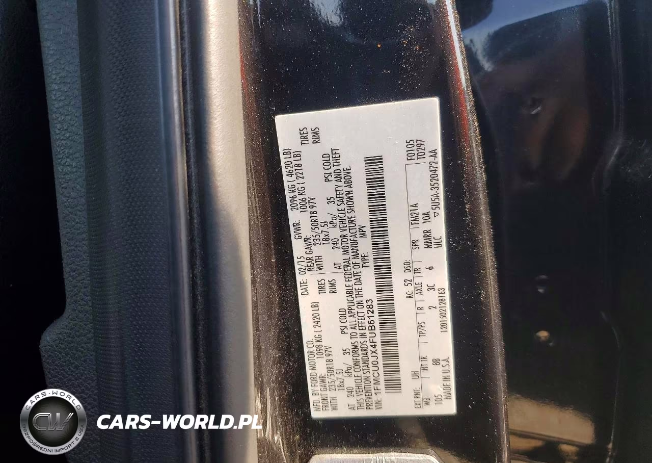 2015 Ford Escape Titanium VIN:1FMCU0JX4FUB61283 - 13