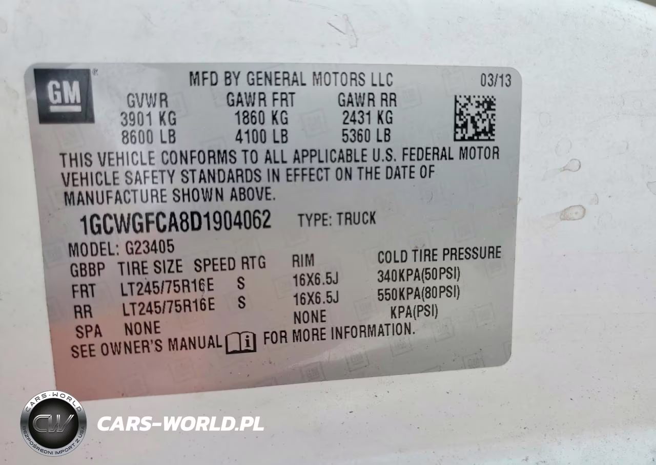 2013 Chevrolet Express G2500 VIN:1GCWGFCA8D1904062 - 13
