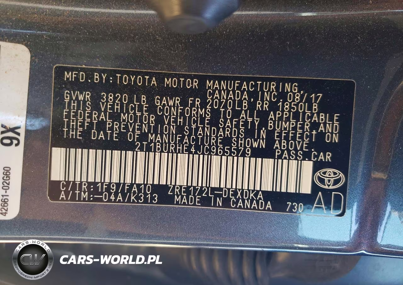2018 Toyota Corolla L VIN:2T1BURHE4JC965579 - 12