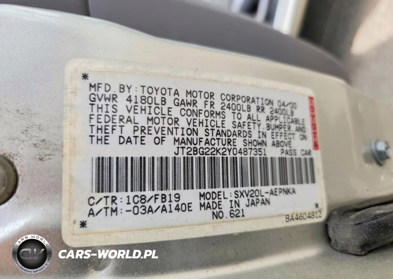 2000 Toyota Camry Le VIN:JT2BG22K2Y0487351 - 12