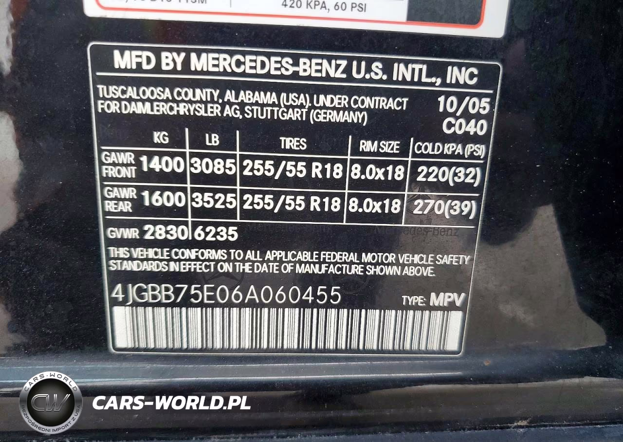 2006 Mercedes-Benz Ml 500 VIN:4JGBB75E06A060455 - 13