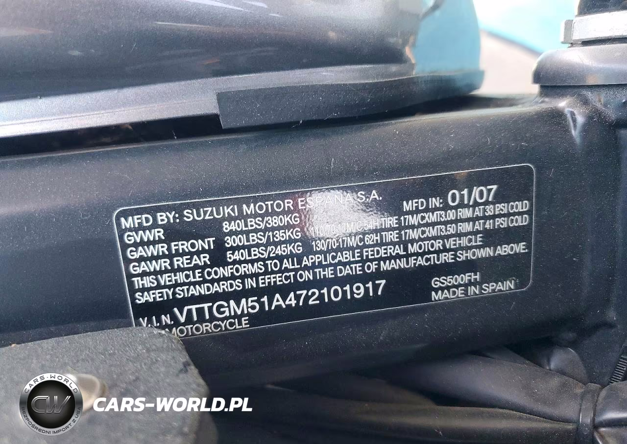 2007 Suzuki Gs500 VIN:VTTGM51A472101917 - 9