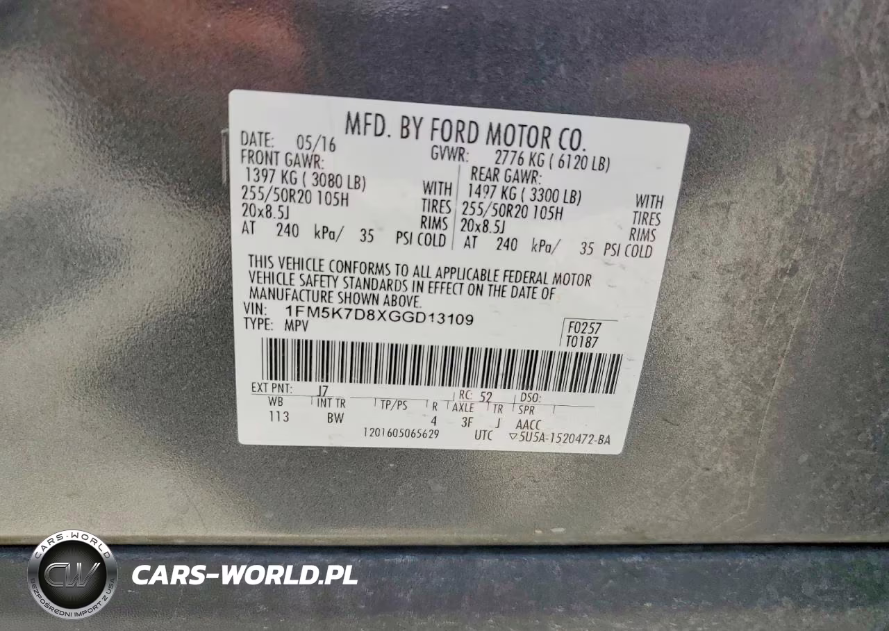 2016 Ford Explorer Xlt VIN:1FM5K7D8XGGD13109 - 13