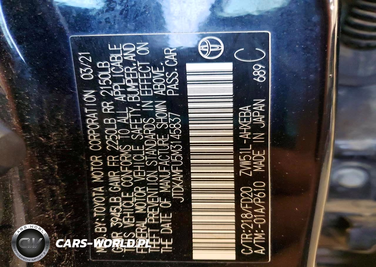 2021 Toyota Prius Le VIN:JTDKAMFU5M3145837 - 14