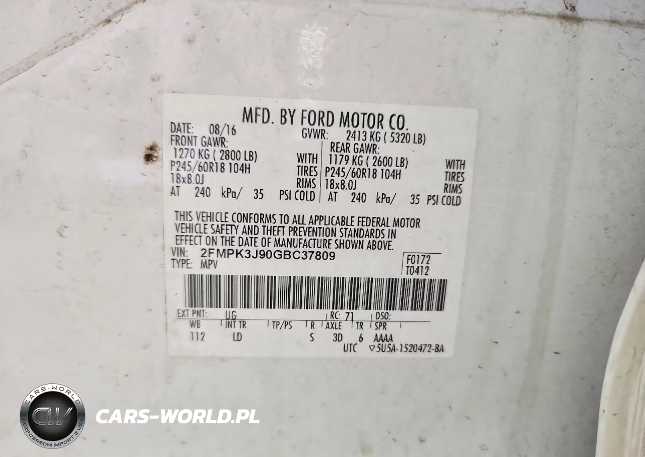 2016 Ford Edge Sel VIN:2FMPK3J90GBC37809 - 14