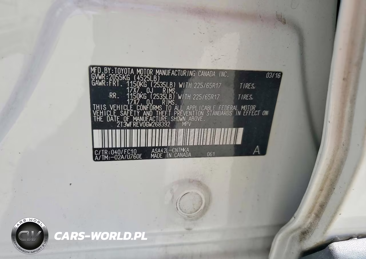 2016 Toyota Rav4 Xle VIN:2T3WFREV0GW268392 - 13