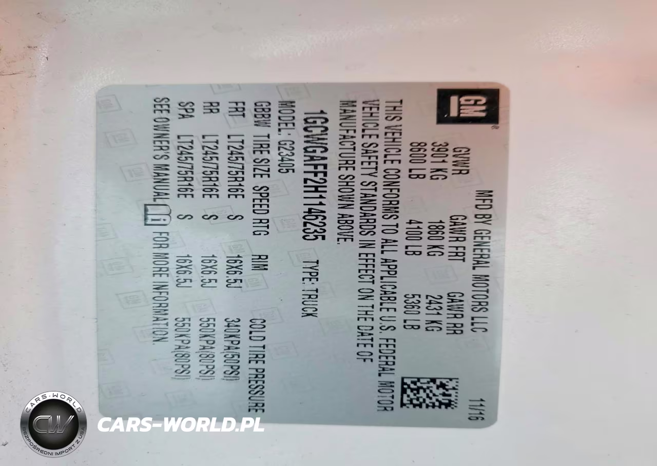 2017 Chev Express G2500 VIN:1GCWGAFF2H1146235 - 13
