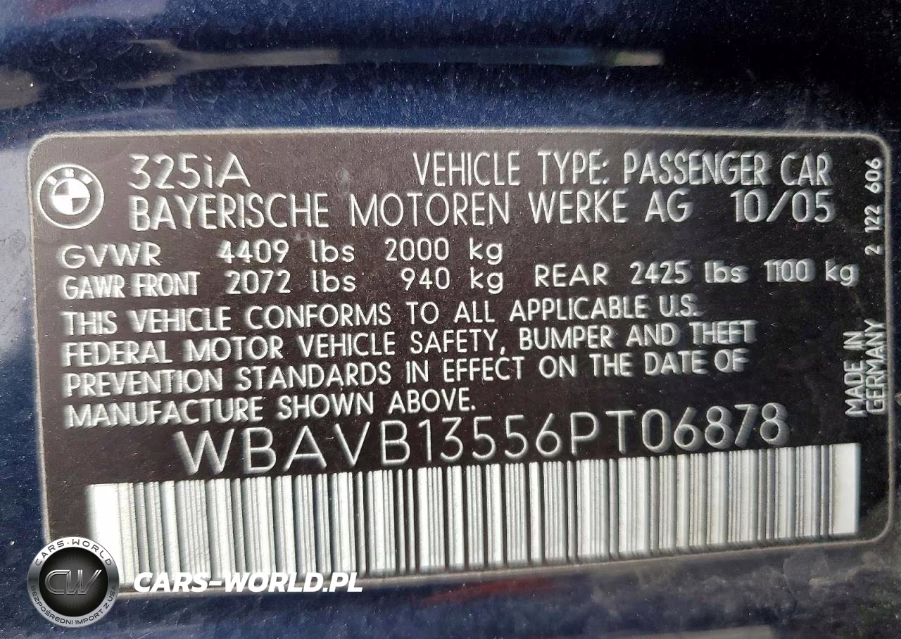 2006 BMW 325 I VIN:WBAVB13556PT06878 - 12