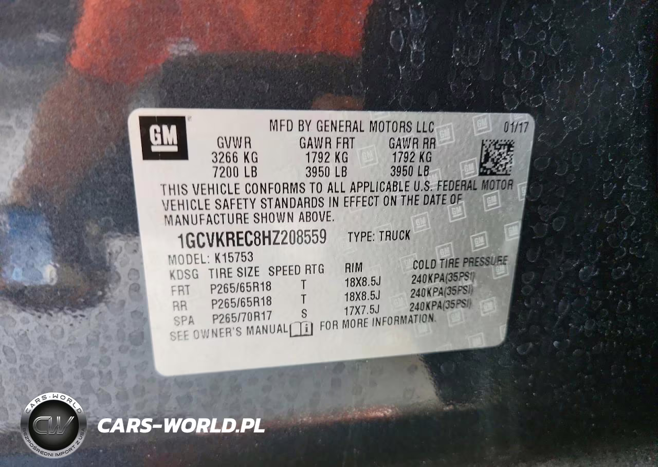 2017 Chevrolet Silverado 1500 2Lt VIN:1GCVKREC8HZ208559 - 12