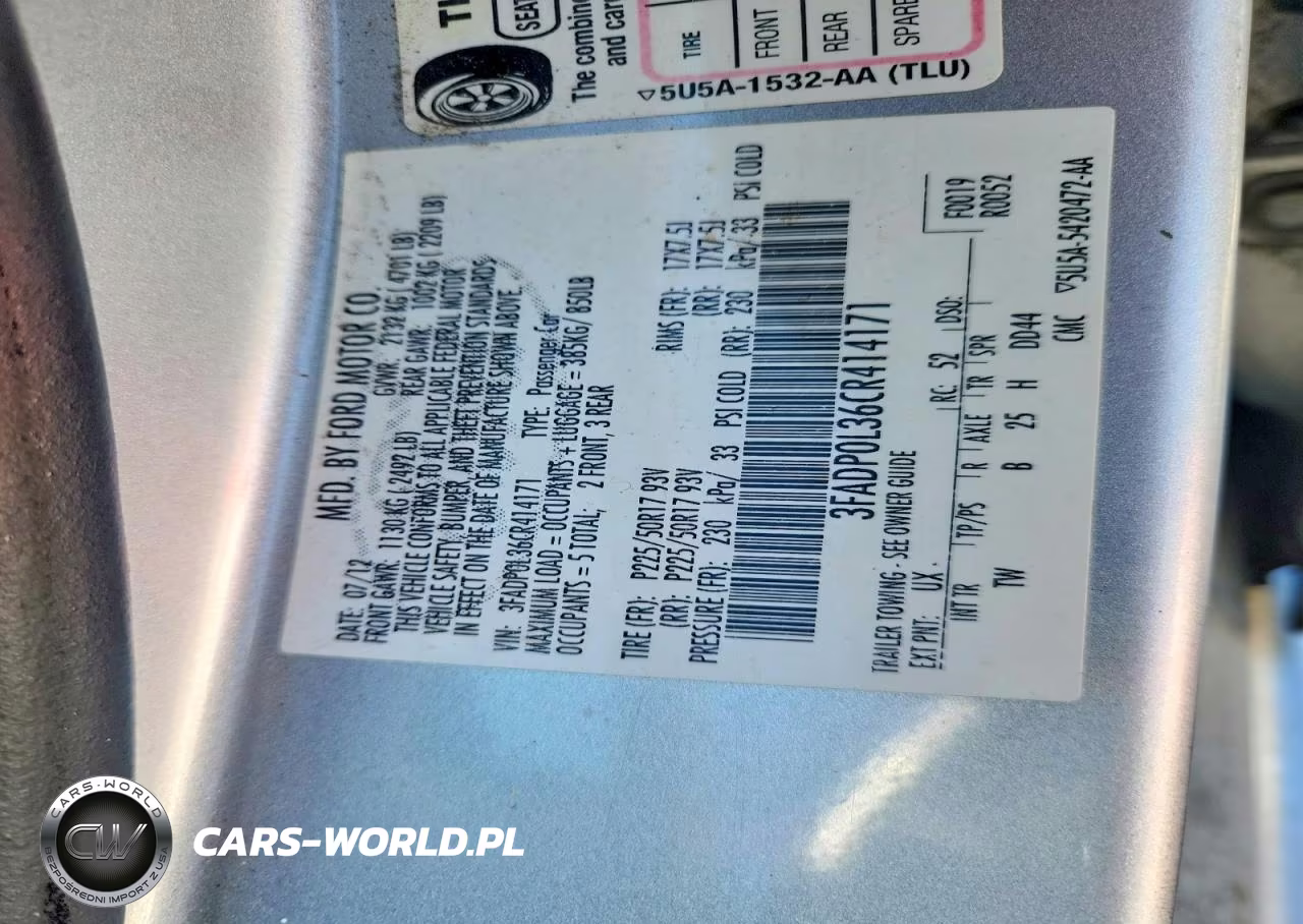 2012 Ford Fusion Hybrid VIN:3FADP0L36CR414171 - 13