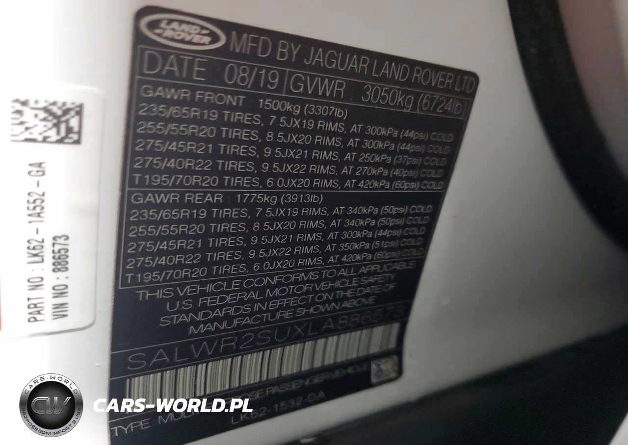 2020 Land Rover Range Rover Sport Hse VIN:SALWR2SUXLA886573 - 14