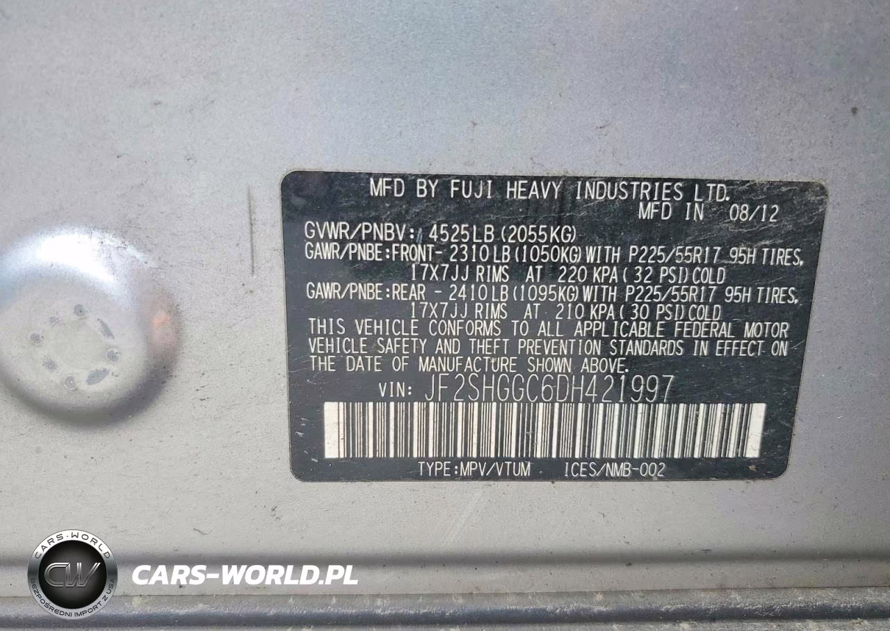 2013 Subaru Forester Touring VIN:JF2SHGGC6DH421997 - 12
