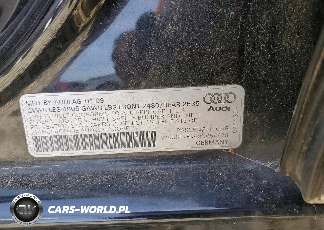 2009 Audi A4 VIN:WAUSF78K69N054678 - 12