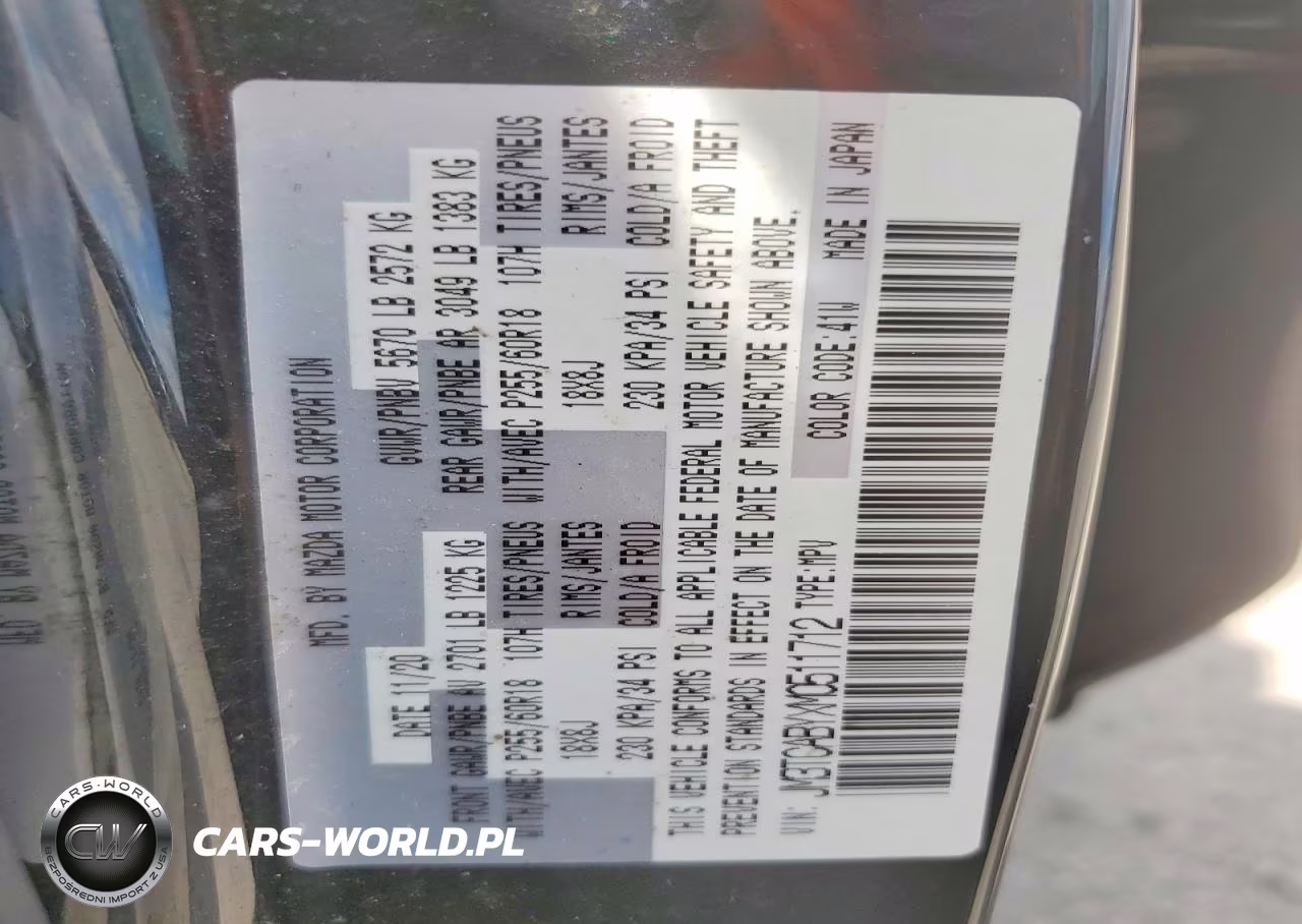 2021 Mazda Cx-9 Sport VIN:JM3TCABYXM0511712 - 13