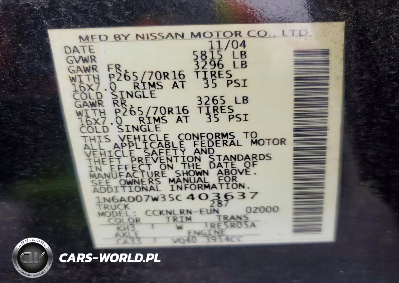 2006 Niss Frontier VIN:1N6AD07W35C403637 - 12