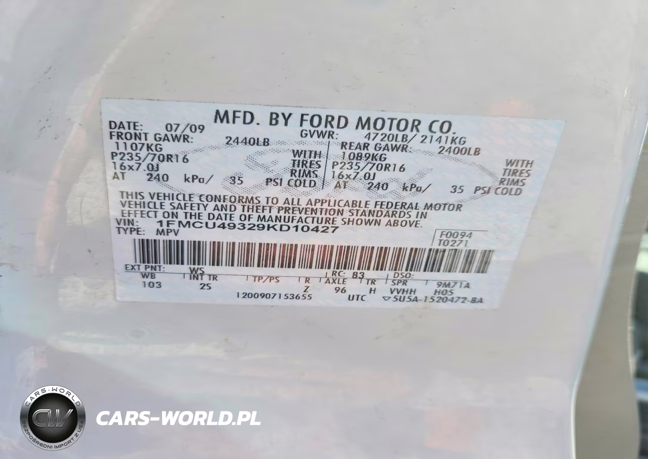 2009 Ford Escape Hybrid VIN:1FMCU49329KD10427 - 14