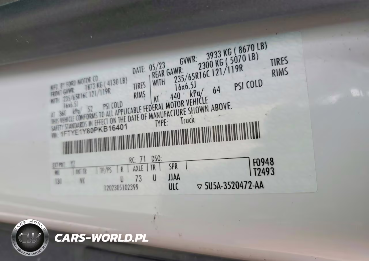 2023 Ford Transit 150 Delivery Van VIN:1FTYE1Y80PKB16401 - 13