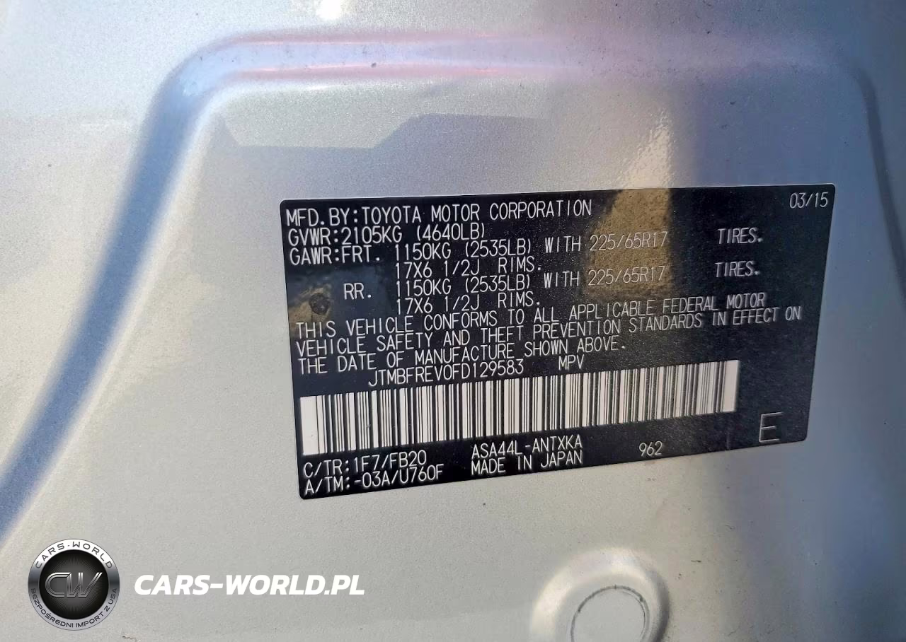 2015 Toyota Rav4 Le VIN:JTMBFREV0FD129583 - 13