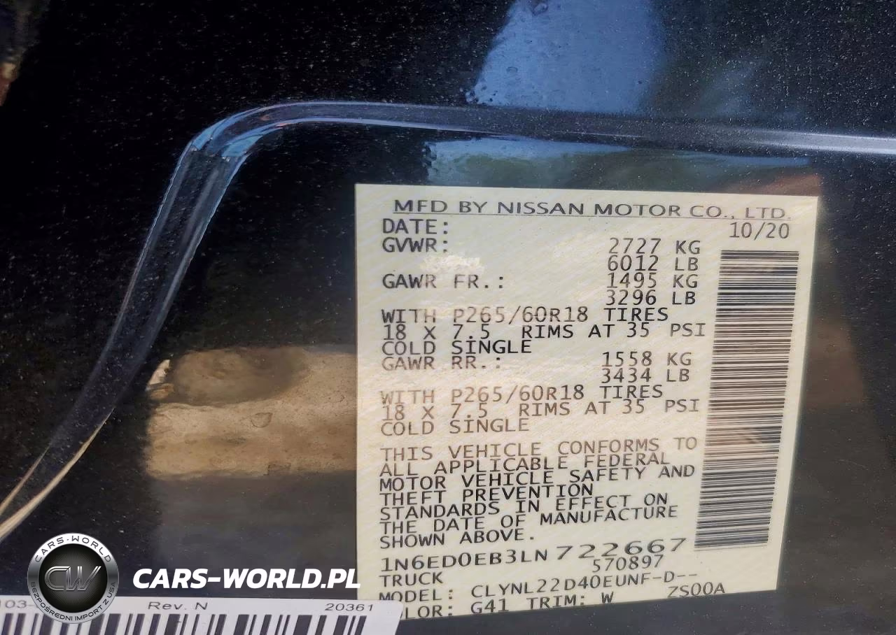2020 Nissan Frontier Sv VIN:1N6ED0EB3LN722667 - 13