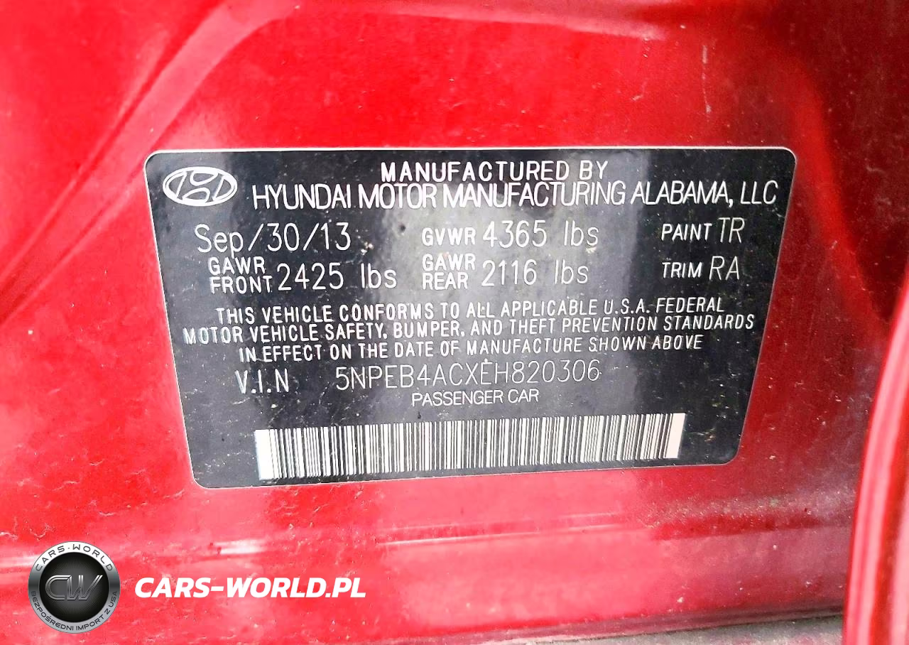 2014 Hyundai Sonata Gls VIN:5NPEB4ACXEH820306 - 12