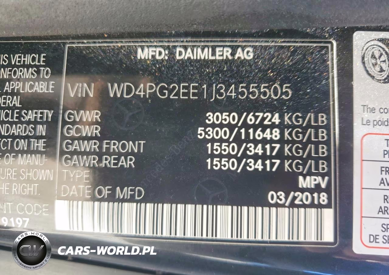 2018 Mercedes-Benz Metris VIN:WD4PG2EE1J3455505 - 13