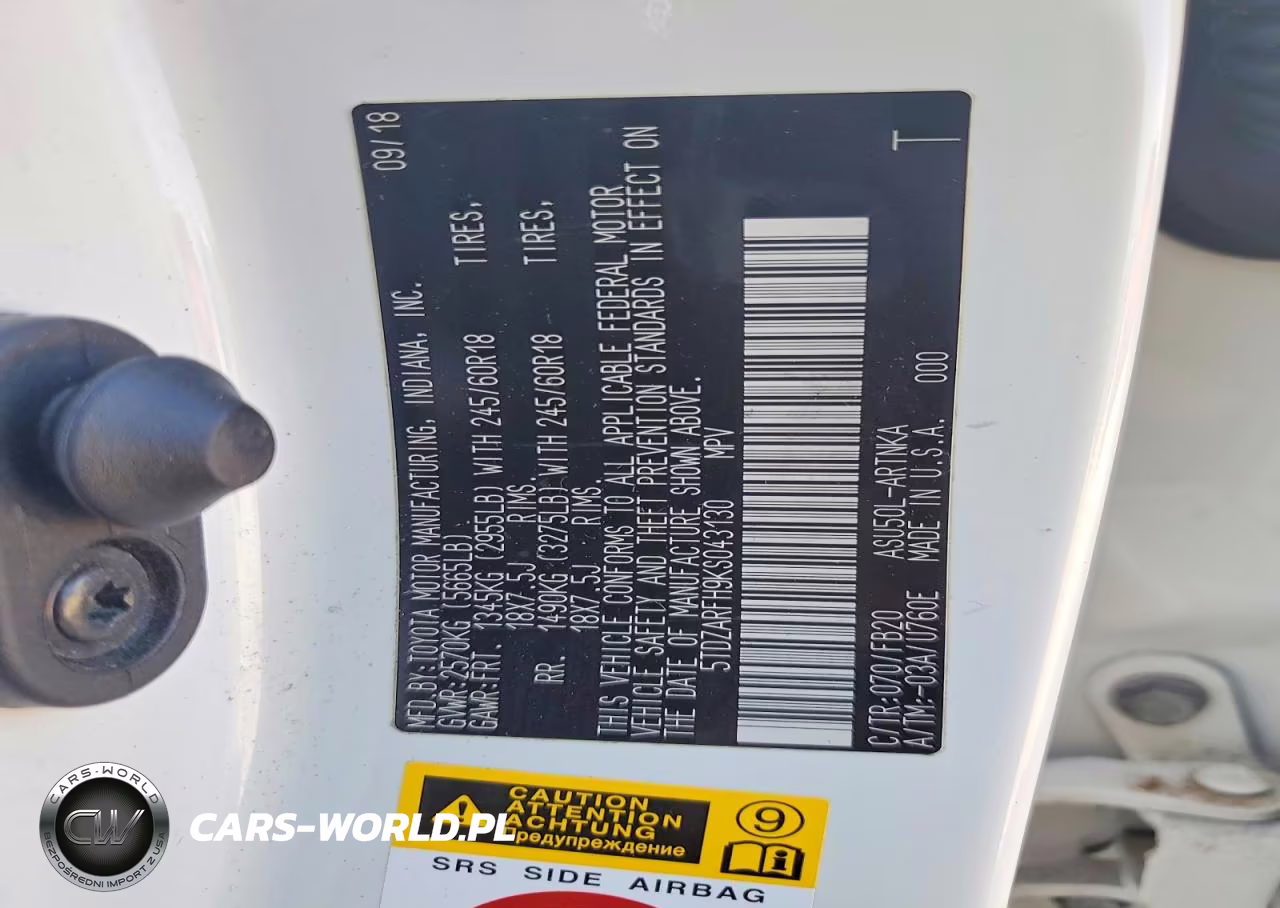 2019 Toyota Highlander Le VIN:5TDZARFH9KS043130 - 13