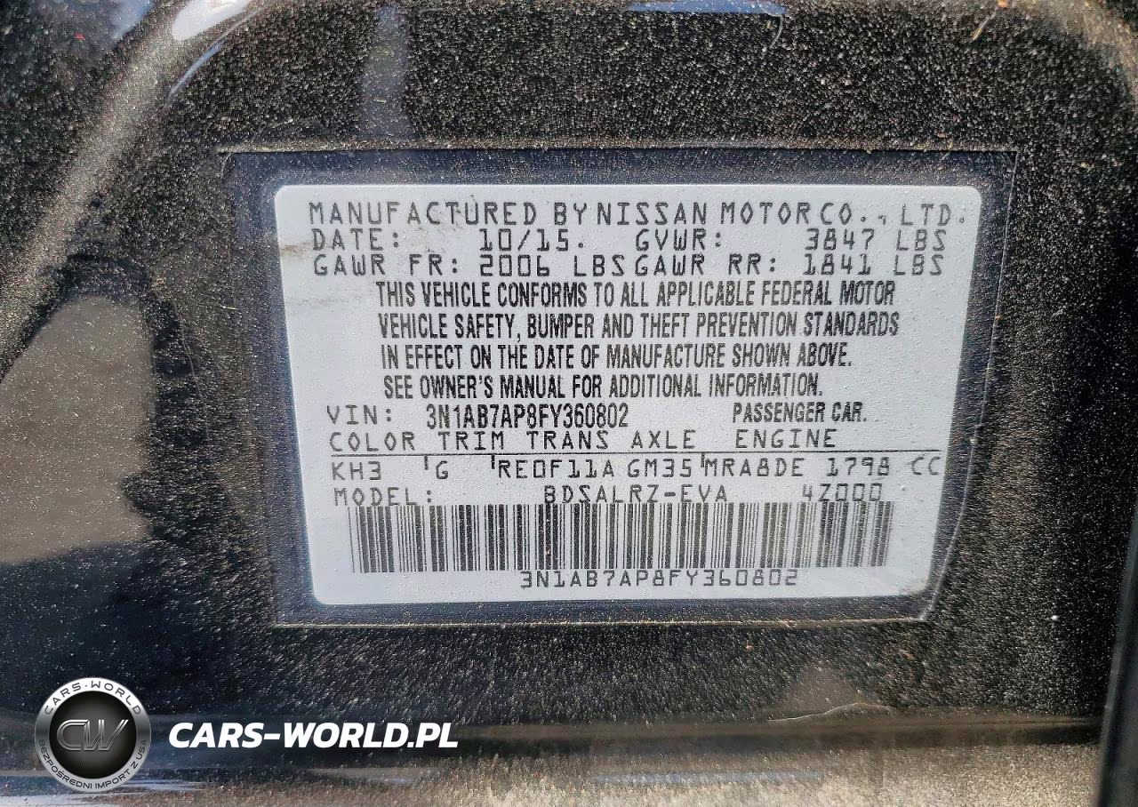 2015 Nissan Sentra Sr VIN:3N1AB7AP8FY360802 - 12