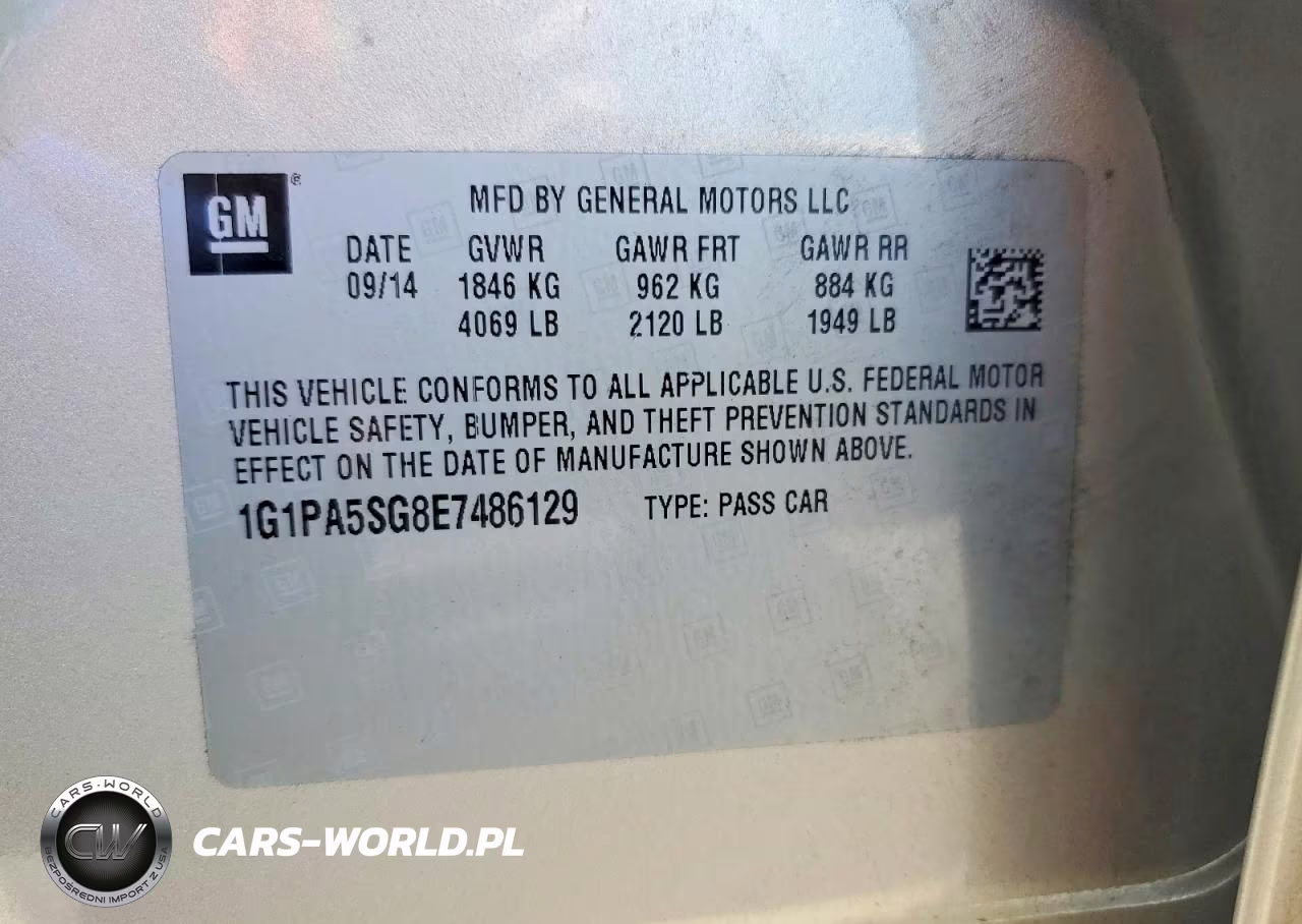 2014 Chevrolet Cruze Ls VIN:1G1PA5SG8E7486129 - 12