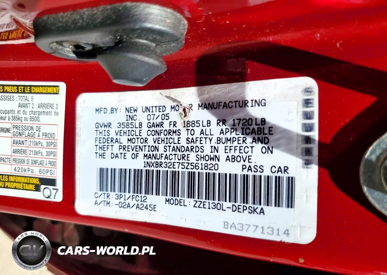 2005 Toyota Corolla S VIN:1NXBR32E75Z561820 - 12