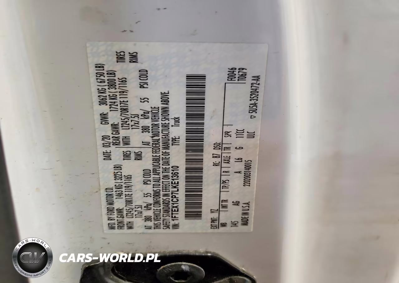 2020 Ford F150 Super Cab VIN:1FTEX1CP7LKE13610 - 12