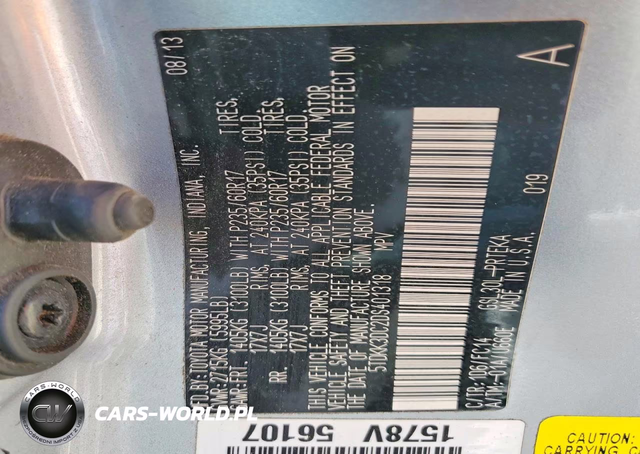 2013 Toyota Sienna Le VIN:5TDKK3DC2DS401318 - 13