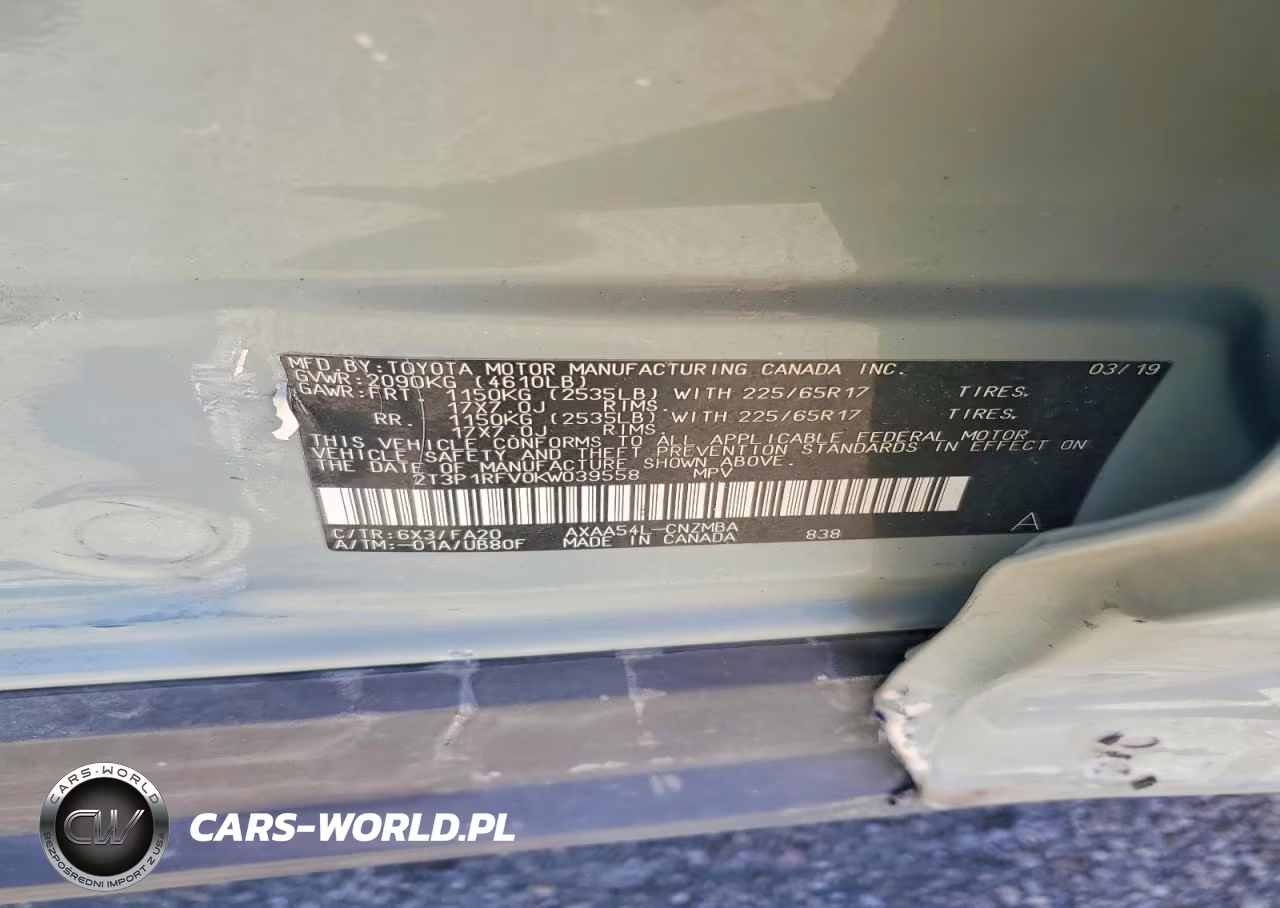 2019 Toyota Rav4 Xle VIN:2T3P1RFV0KW039558 - 13