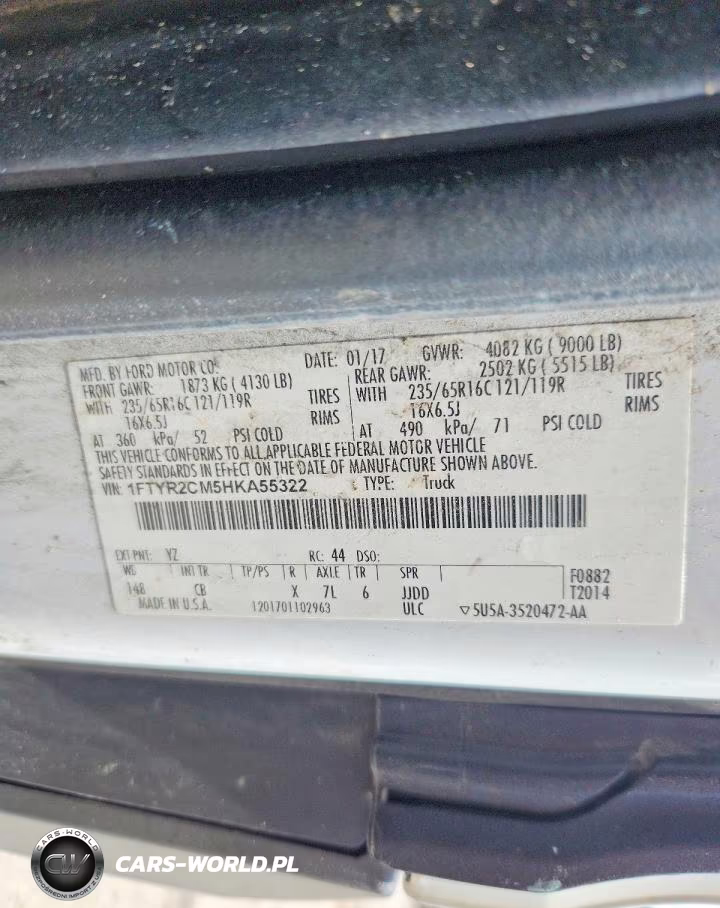 2017 Ford Transit 250 Delivery Van VIN:1FTYR2CM5HKA55322 - 13