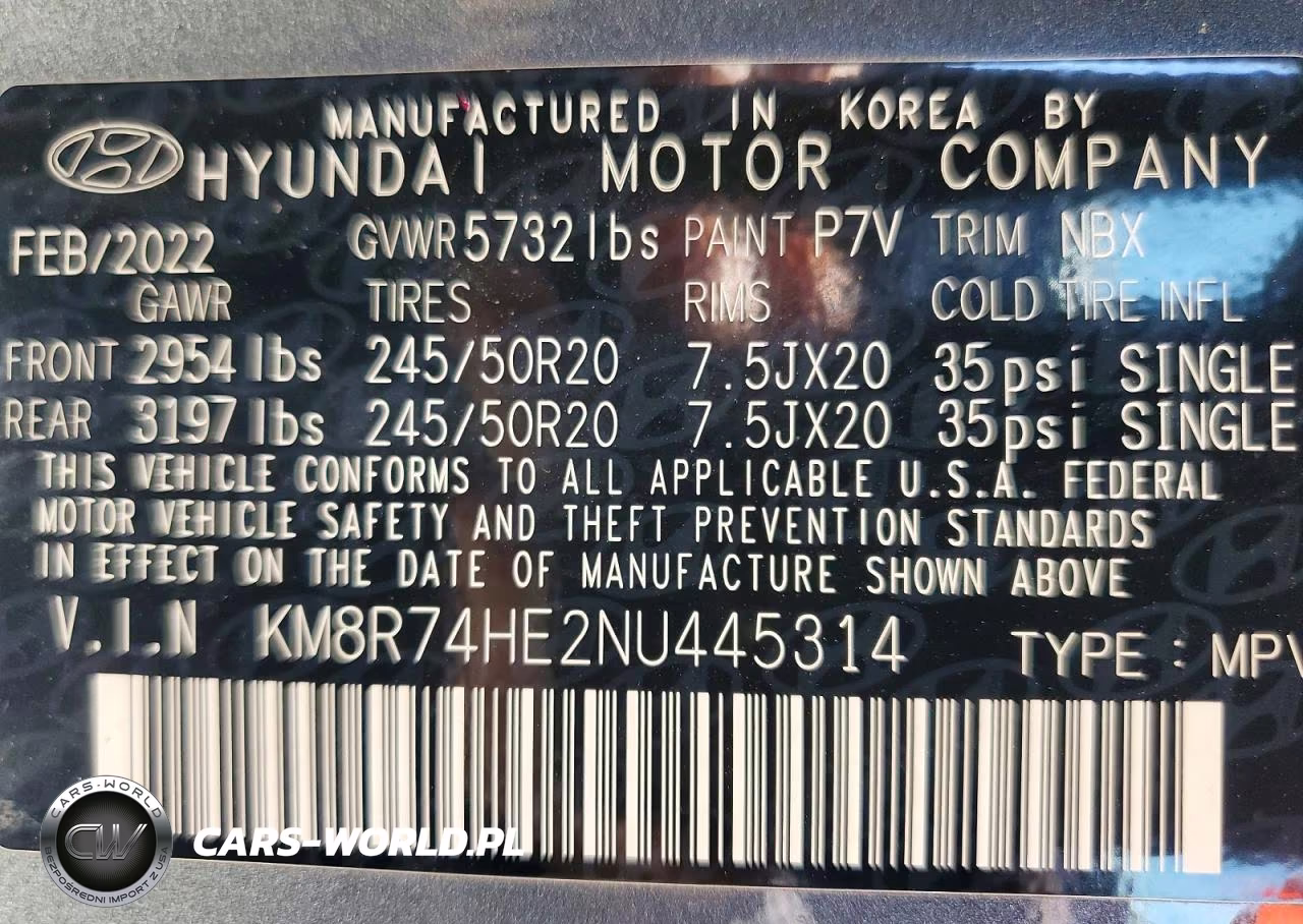 2022 Hyundai Palisade Calligraphy VIN:KM8R74HE2NU445314 - 13
