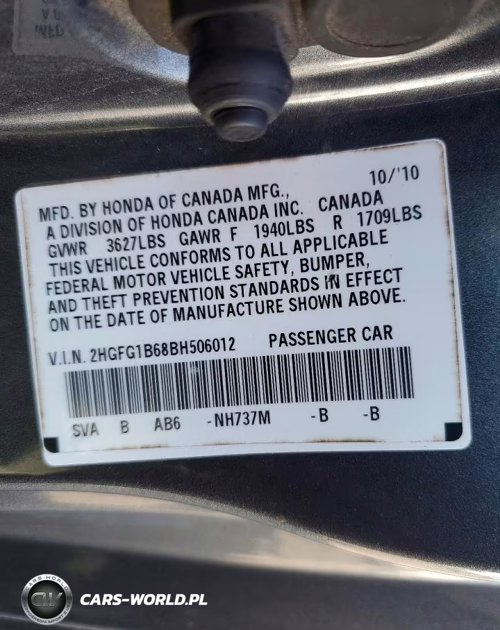 2011 Honda Civic Lx VIN:2HGFG1B68BH506012 - 13