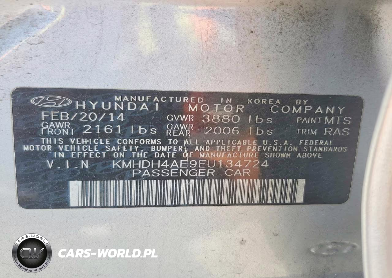 2014 Hyundai Elantra Se VIN:KMHDH4AE9EU134724 - 13