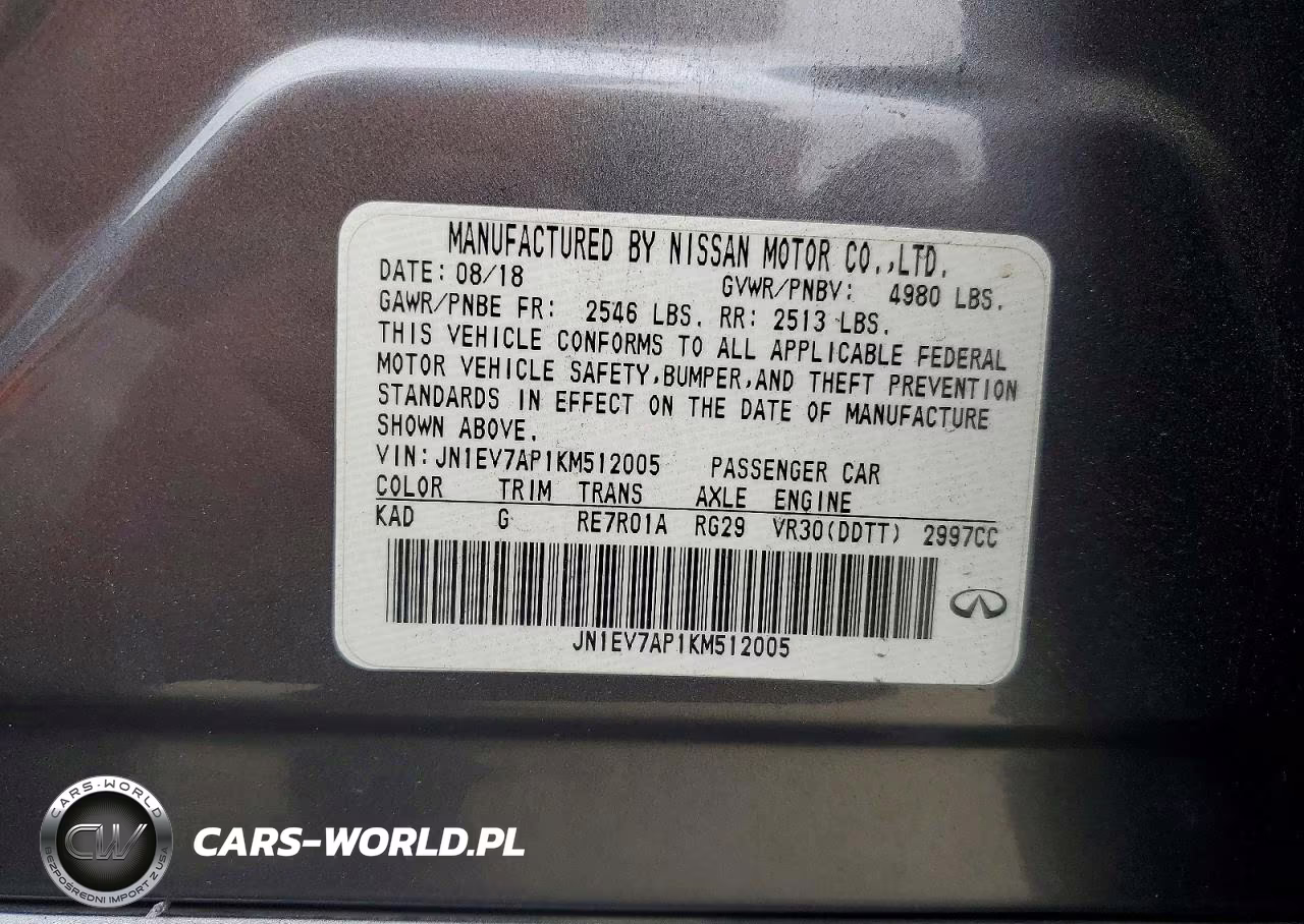 2019 Infiniti Q50 3.0T Sport VIN:JN1EV7AP1KM512005 - 13