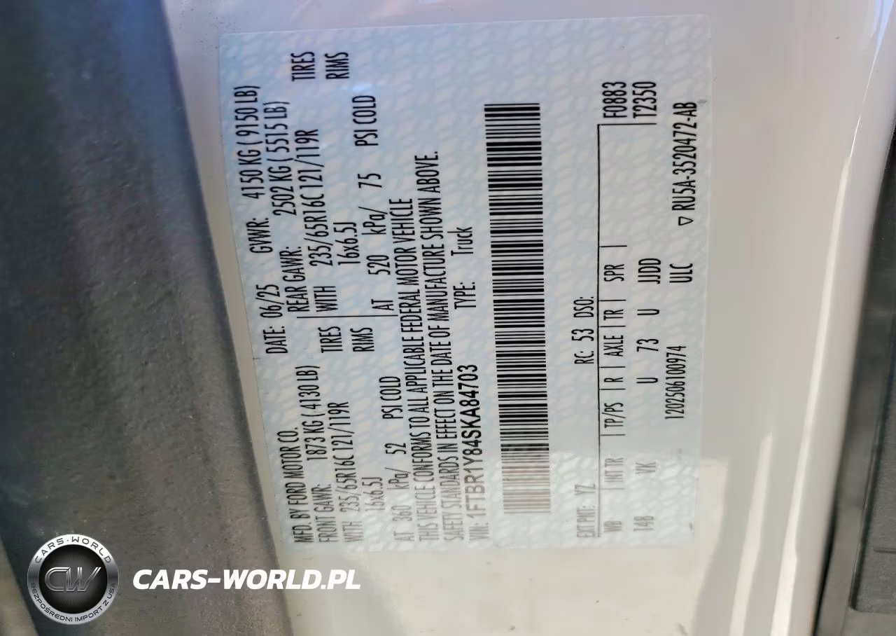 2025 Ford Transit VIN:1FTBR1Y84SKA84703 - 12